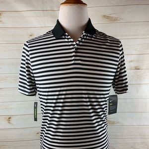 Nike Striped Polo Shirt in Black and White